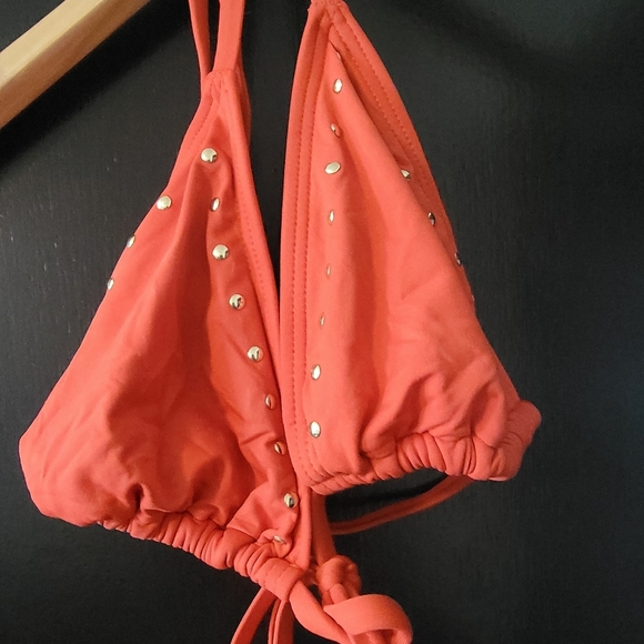 Michael Kors, Coral Colored, Swimsuit, Size Small Bottom, Size Medium Top. - Picture 6 of 8